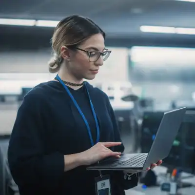 woman working on laptop